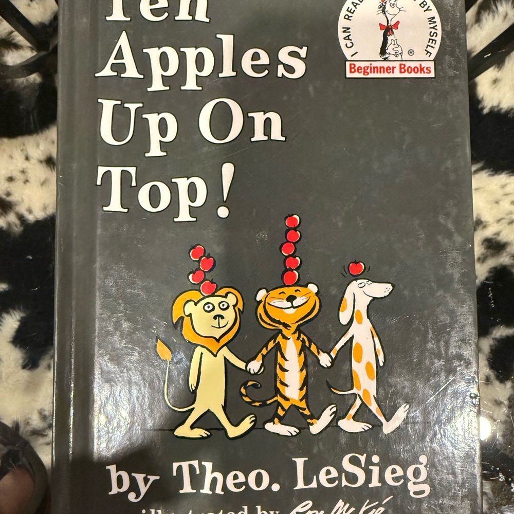 Dr. Seuss Ten Apples Up On Top! Book - Gray Cover with Red Accents